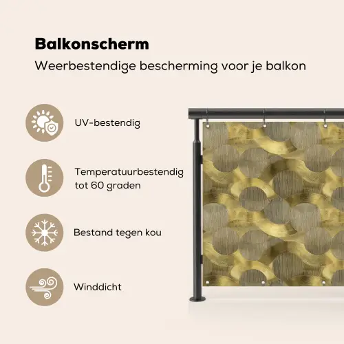 Modern - Geometrisch - Goud Balkonbeschermer Duitsland klein 596 -specs_NL
