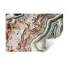 Binnenkant van een geode uit de natuur met groene en oranje kleuren Muursticker klein -3d