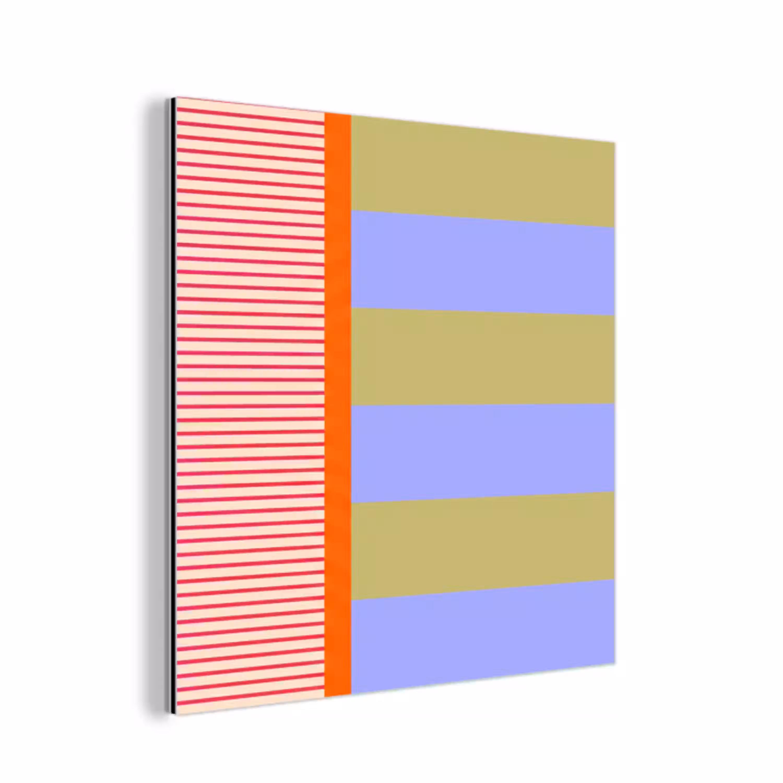 Abstract - Geometrie - Strepen - Blokken - Rood aluminium wit klein -3d