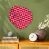 Rood - Roze - Schaakbord - Valentijn Wandcirkel Organisch Forex 3mm klein -sfeer2