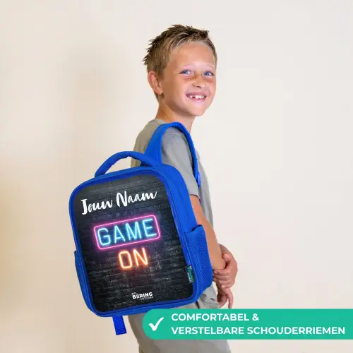 Game - Neon - Muur Kinderrugzak - Blauw middel -sfeer3_NL