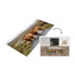 Schotse Hooglanders - Weg - Landschap - Kudde Keukenloper - keukenmat middel -3d