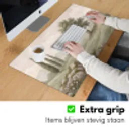 Heuvellandschap - Bomen - Natuur - Groen Muismat XXL klein -sfeer3
