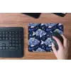 Vissen - Bloemen - Blauw muismat rubber klein 262 -toetsenbord