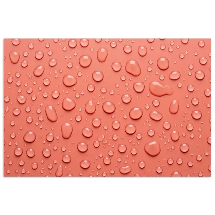 Water - Druppels - Roze poster papier klein -3d