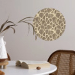 Giraf - Patroon - Beige - Bruin Wandcirkel behangsticker klein 186 -sfeer3