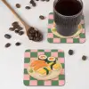 Sushi - Bord - Geblokt - Groen onderzetter kurk middel -sfeer2