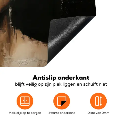 Hand - Gezicht - Strepen - Abstract Inductie beschermer vinyl 3mm klein -zzzzzzz-td-onderkant
