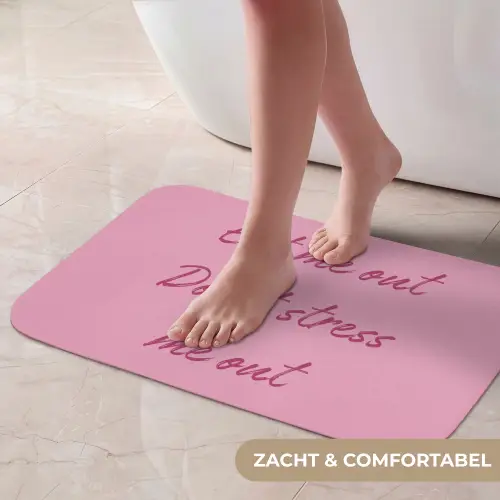 Eat me out don't stress me out - Roze - Handgeschreven Badmat klein -USP_ZachtNL