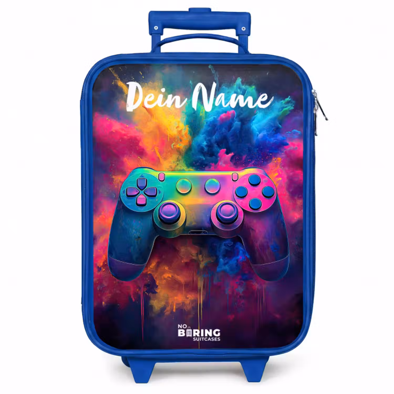 Kinderkoffer Blau mit Name - Spiel - Controller - Bunt - Explosion