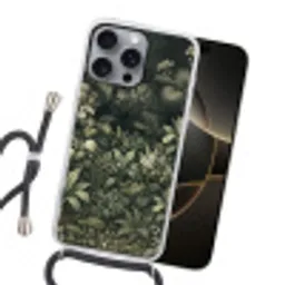 Jungle - Bladeren - Botanisch - Groen Hoesje iPhone 16 Pro Max met koord klein -sfeer1