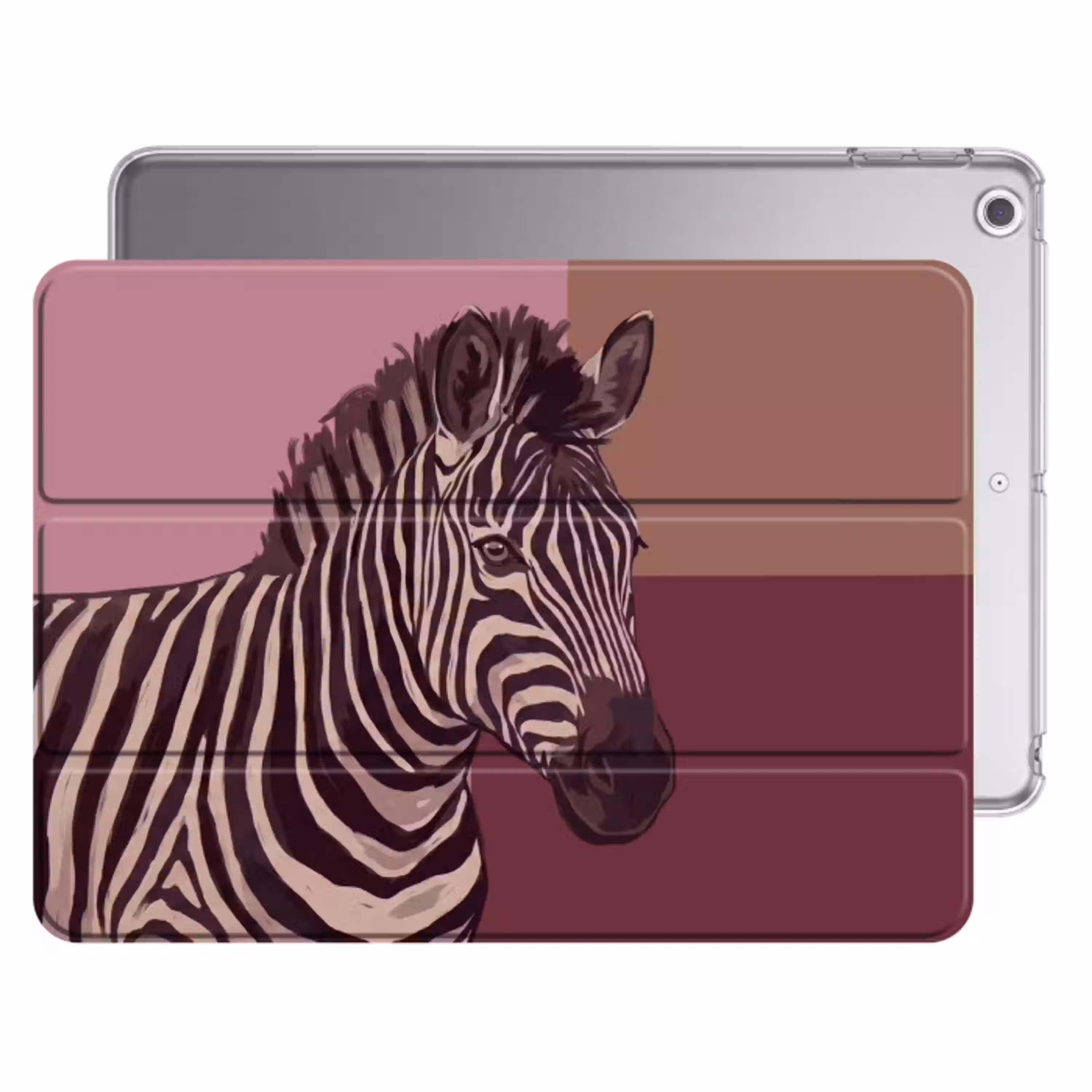 Dieren - Zebrahoofd - Wildlife - Modern - Bruin Apple iPad 2017 middel -threedimensional_3d_global