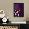 Oh hi - Paars - Cursief fotolijst zwart zonder passe partout klein -sfeer1
