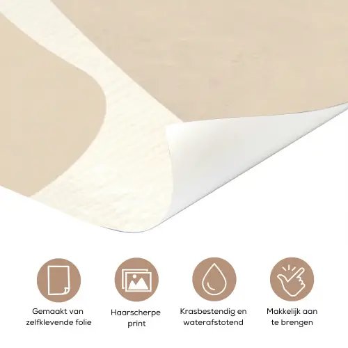 Abstract - Beige - Moderne kunst deurposter klein -closeup_NL