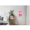 Valentijn - Hart - Liefde - Roze textielposter latten blank klein -woonkamer