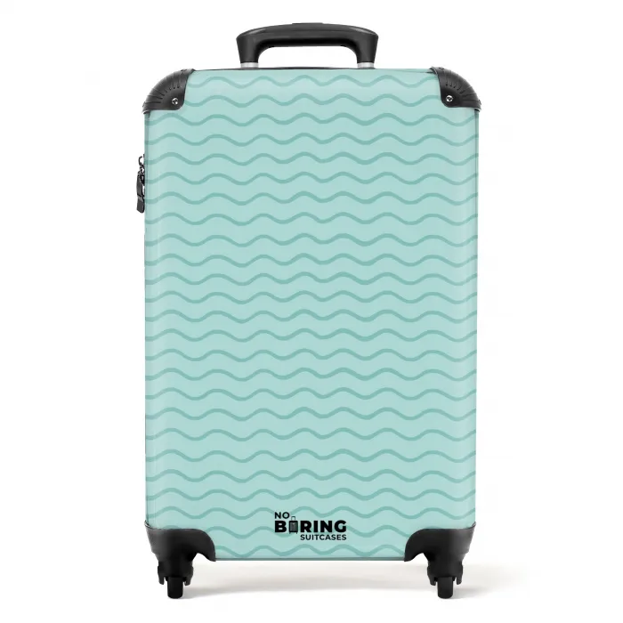 Zee patroon blauw NBS - Handbagage koffer - Kinderen Unisex middel -productfoto_recht
