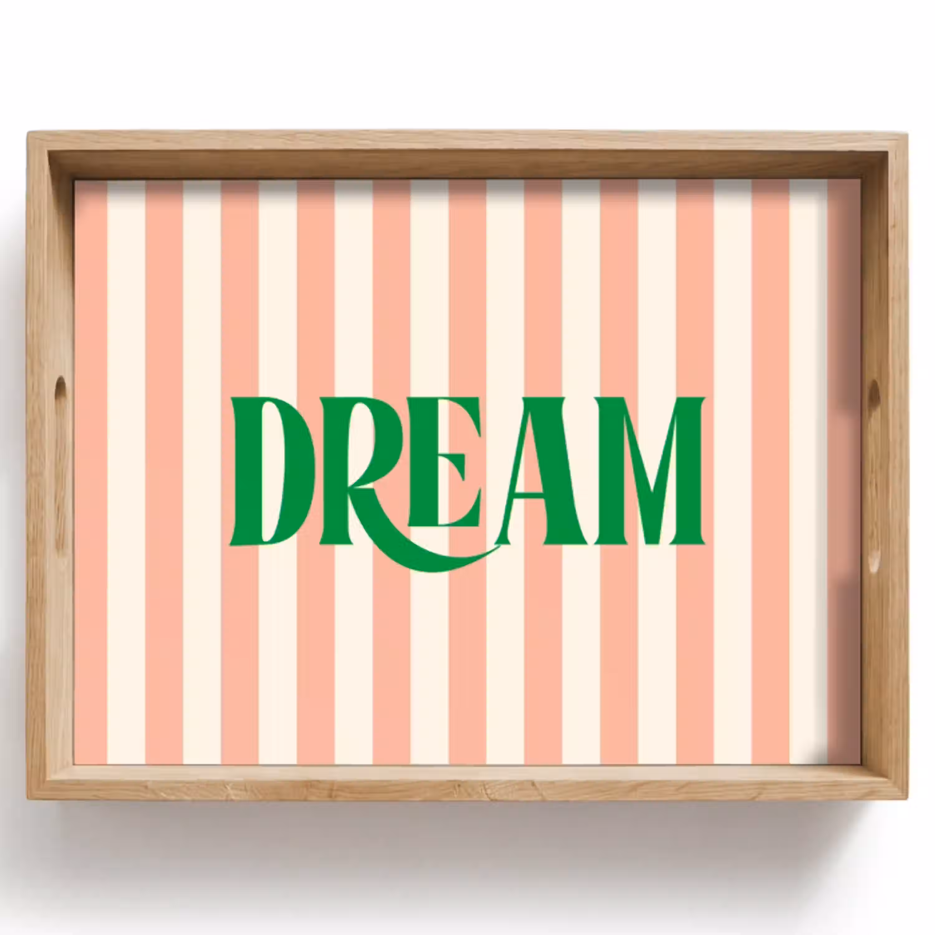 Zachtroze - Groen - Strepen - Dream Dienblad Rechthoek middel -z3d_shopping