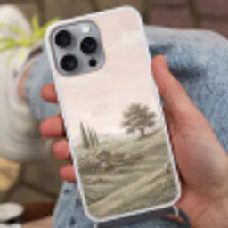 Heuvellandschap - Bomen - Natuur - Groen Hoesje iPhone 16 Pro Max met koord klein -sfeer3