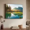 Meer - Bos - Bergen - Natuur - Zon - Landschap Textielframe zwart klein -sfeer3
