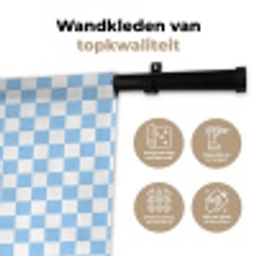 Schaakbord - Klassiek - Blauw Wandkleed katoen klein 269 -sfeer2