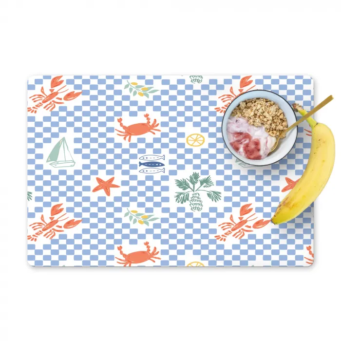 Zee - Sfeer -  Zeilboot - Blauw Placemat vinyl groot 368 -zzzproduct_Kitchenyeah-website