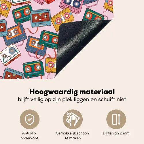 Cassette - Patroon - Roze Inductie beschemer met haakjes klein 777 -ky-onderkant-nl