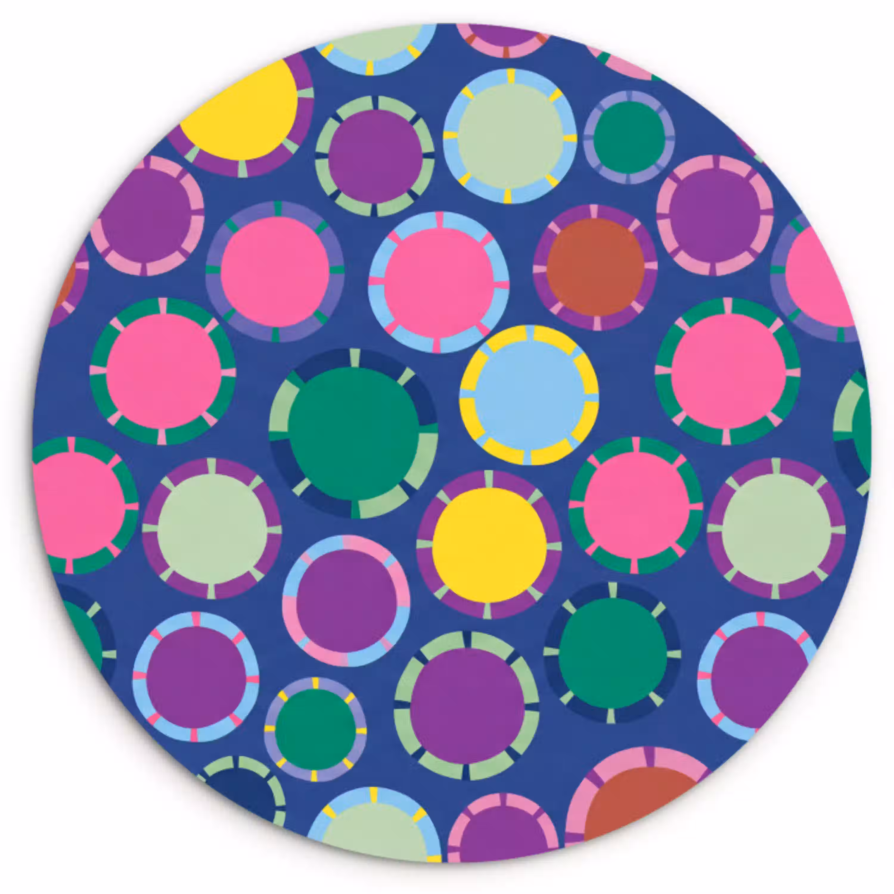 Patroon - Cirkels - Abstract - Kleurrijk Wandcirkel kunststof plaat 5mm dik klein -3d