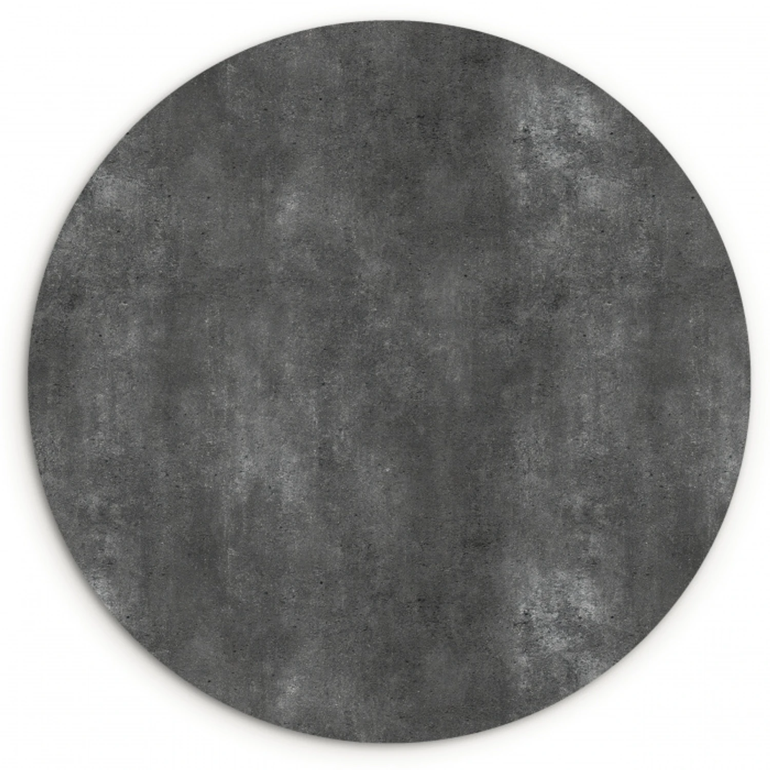 Donkergrijs - Ruw - Beton Wandcirkel kunststof plaat 5mm dik klein 188 -3d