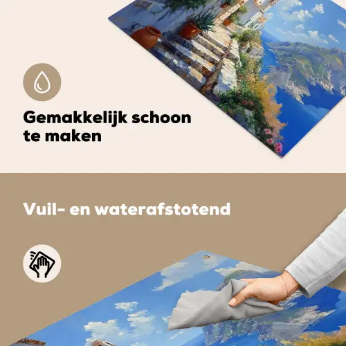 Trap - Huizen - Berglandschap - Zee Inductie beschemer met haakjes klein -ky-schoon-nl