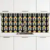 Retro - Bloem - Zwart - Okergeel keuken achterwand 2 middel 871 -3d