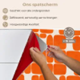 Patroon - Retro - Oranje keuken achterwand spatscherm klein 900 -spatscherm_NL