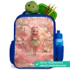 Bloemenfee in roze sprookjeswereld Kinderrugzak - Blauw middel -inhoud_NL