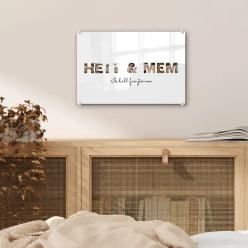 Heit & Mem - Lettercollage plexiglas 5mm klein -sfeer4