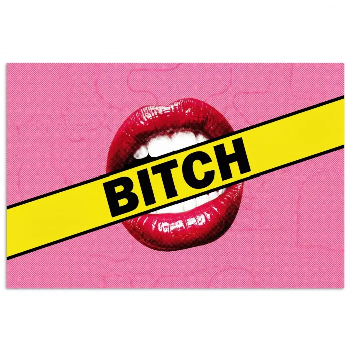 Lippen - Tekst - Kleurrijk poster papier klein -3d