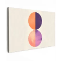 Abstract - Cirkels - Paars Tuinposter op houten frame 2 cm dik klein -3d