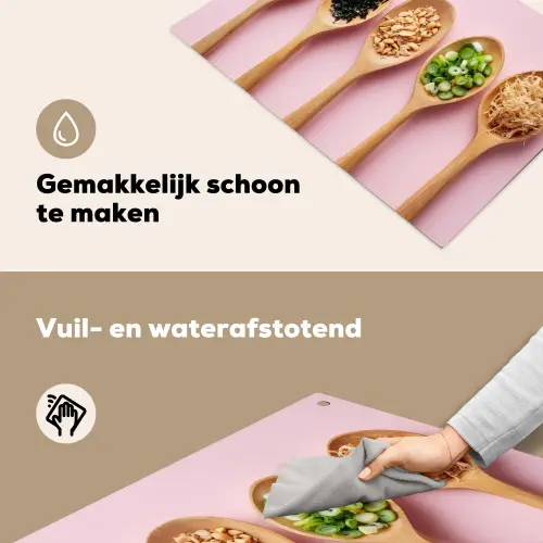 Ingrediënten - Lepels - Hout - Roze Inductie beschemer met haakjes klein -ky-schoon-nl