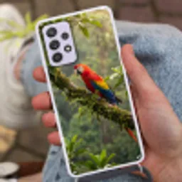 Ara - Jungle - Rood Hoesje Samsung Galaxy A52 5G met koord klein -sfeer3