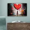 Meisje - Hart - Graffiti - Kunst - Kleuren - Rood canvas 2cm klein -sfeer4