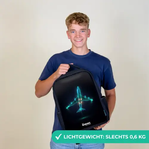 Lichtgevend vliegtuig Rugzak - Zwart middel -sfeer7_NL