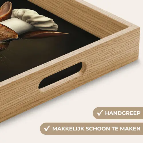 Konijn - Kok - Dier Dienblad Rechthoek middel -USP_HandgreepNL