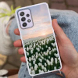 Tulpen - Landschap - Wit Hoesje Samsung Galaxy A52 5G met koord klein -sfeer3