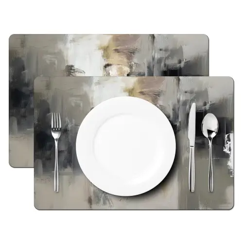 Kleurenpalet - Penseelstreken - Beige - Nevelig Placemat vinyl groot -zzsfeer2_Kitchenyeah-website