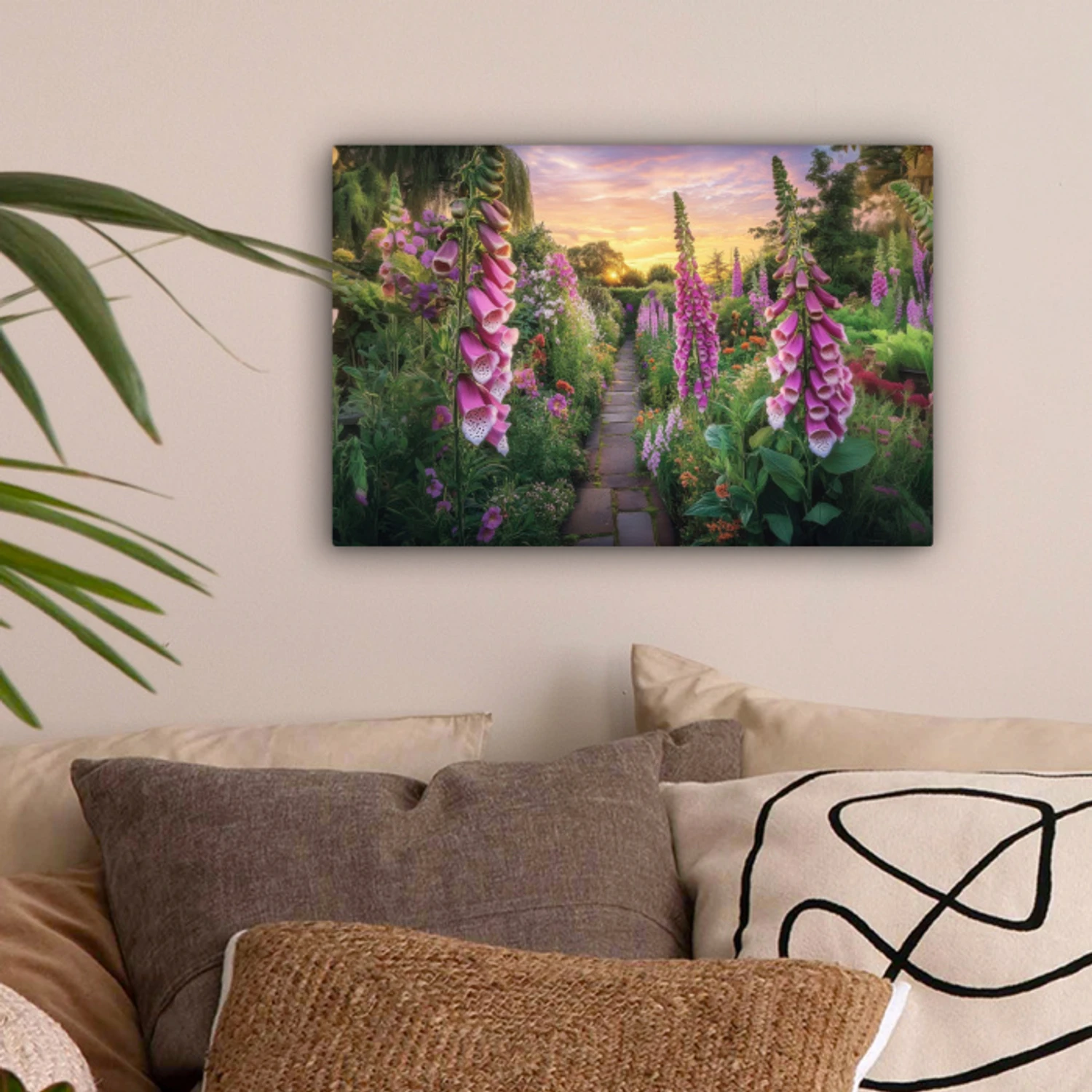 Vingerhoedskruid - Bloemen - Tuin canvas 2cm klein -sfeer1