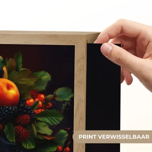 Vrouw - Zwart - Bessen - Bramen - Appels Light Box met batterij (Wandlamp) middel -USP_websiteprintNL