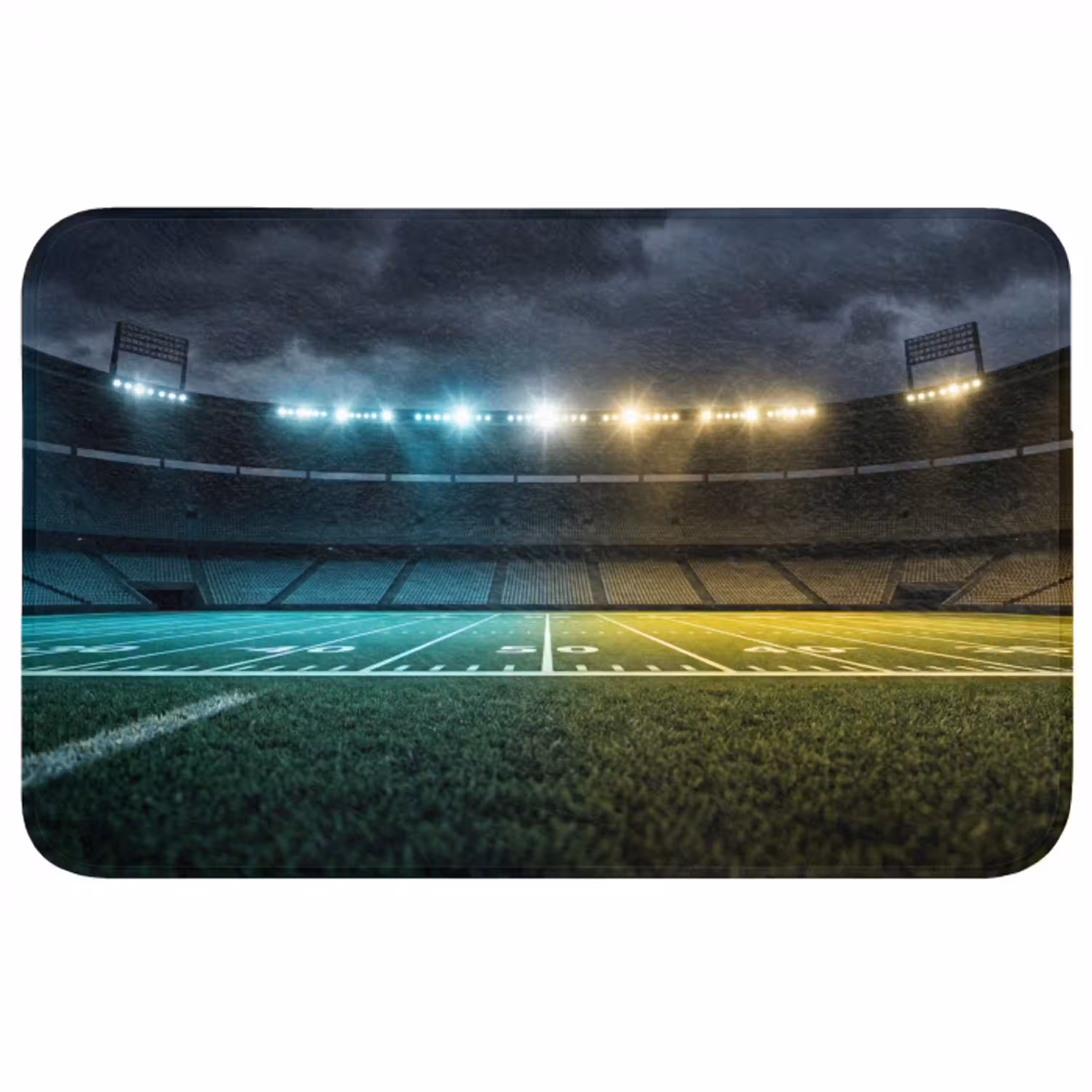 Voetbal - Stadion - Nacht - Modern Badmat middel -3d