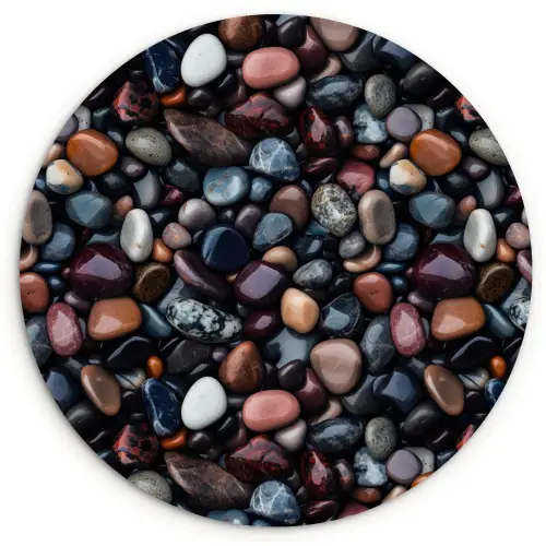 Donker - Kiezels - Glans Wandcirkel kunststof plaat 5mm dik klein 188 -3d