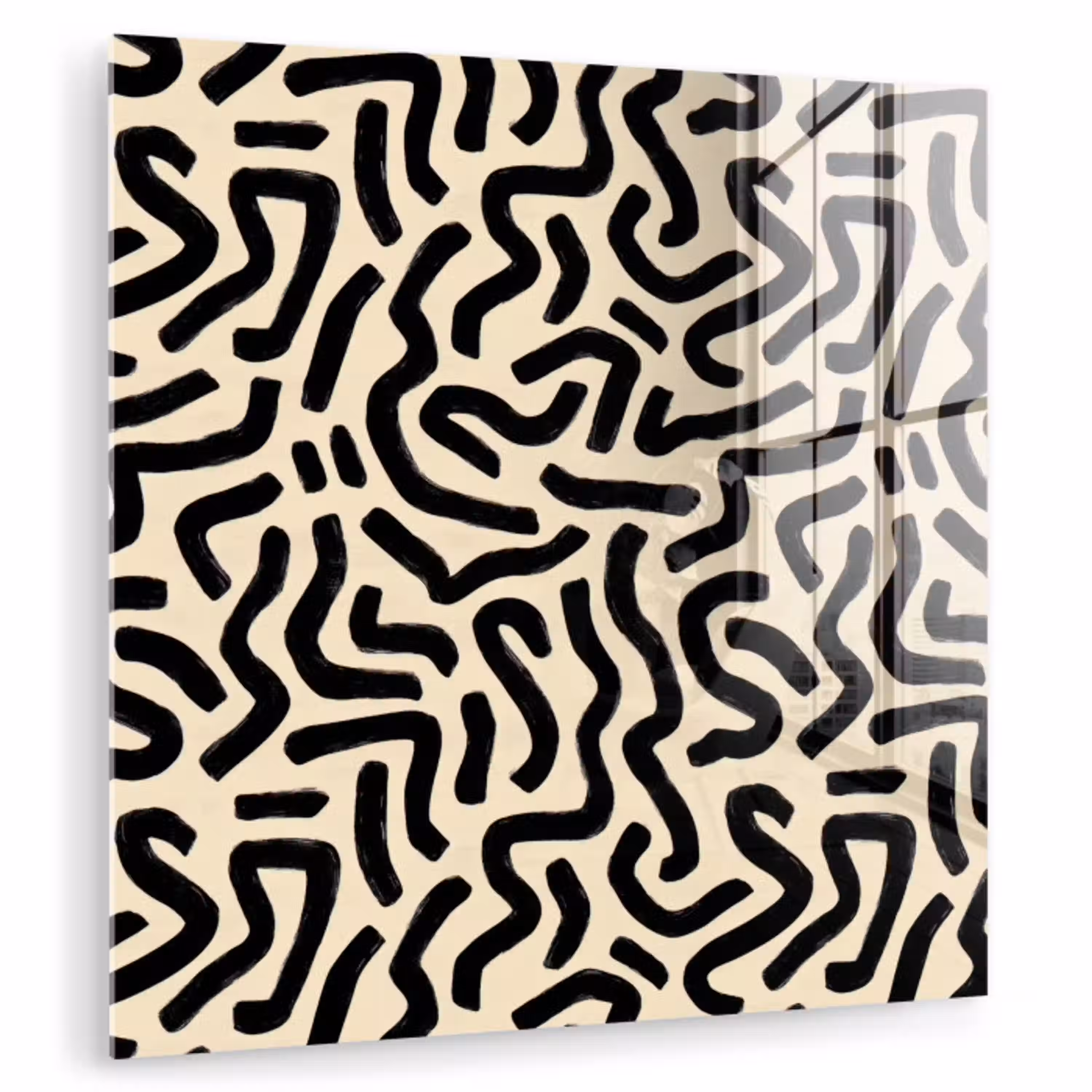 Abstract - Lijnen - Zwart plexiglas 5mm klein 11 -zzzproduct_nieuw
