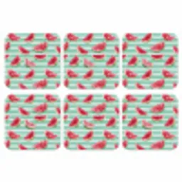 Watermeloen - Strepen - Groen onderzetter kurk middel 366 -3d