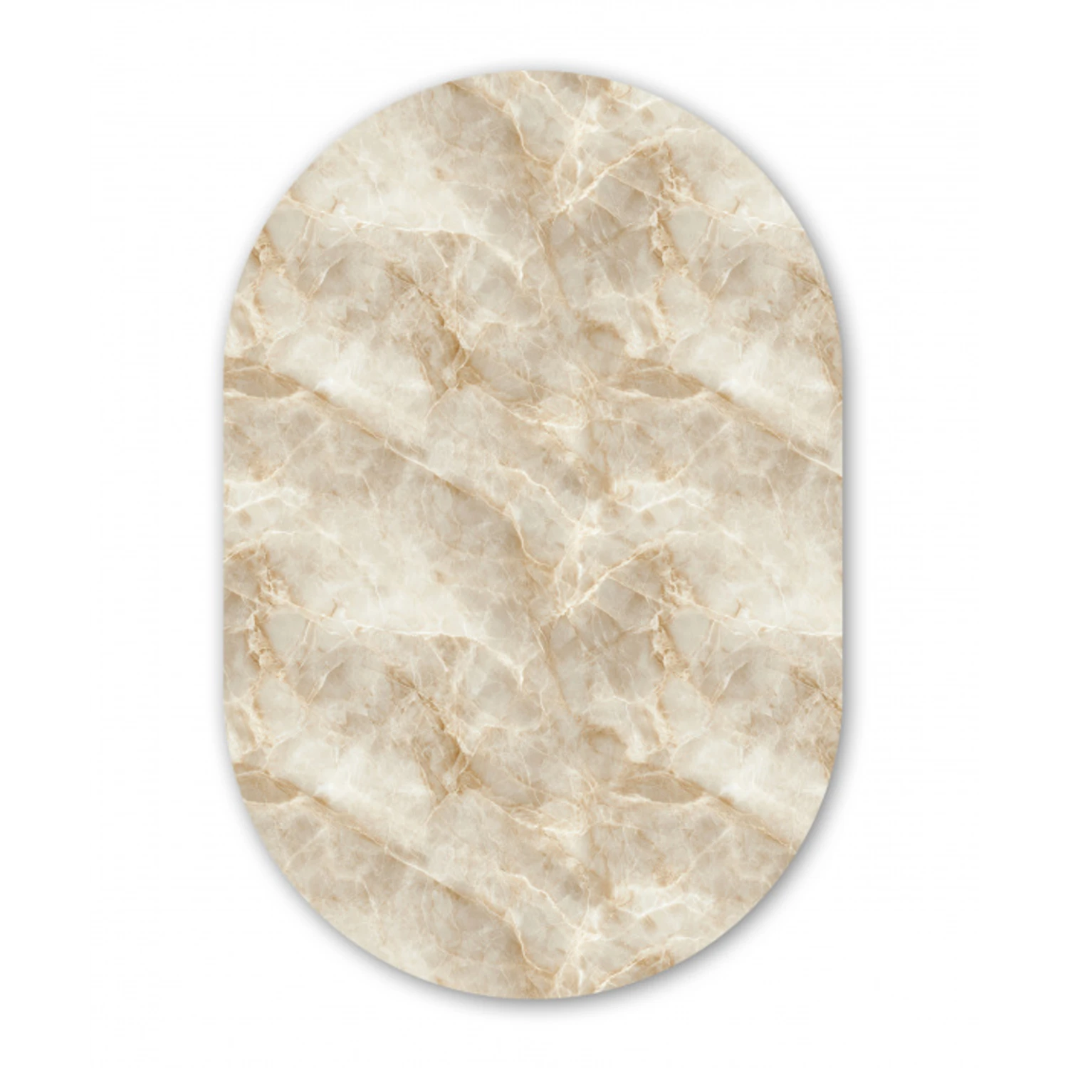 Lichtbeige - Onyx - Subtiel Wandcirkel Ovaal Aluminium middel 839 -3d