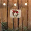 Deurkrans - Strik - Kerst - Rood - Groen tuinposter los doek klein -sfeer1